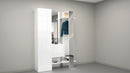 Mobile Ingresso Appendiabiti e 2 Specchi 140x35x191 cm Kompact Bianco Lucido  