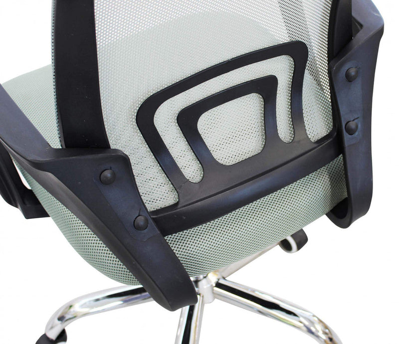 Poltrona da Ufficio Zoe Verde 52x56,5x85/95 h cm in Poliuretano Grigio chiaro