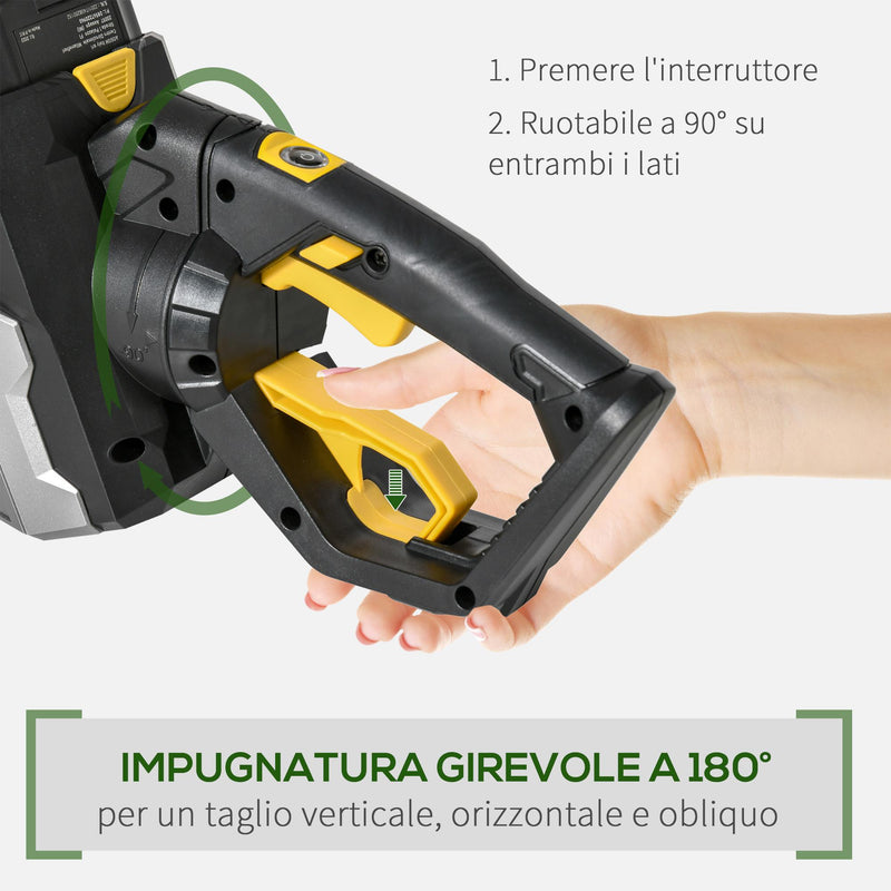 Tagliasiepi A Batteria Professionale - Lama 51 Cm, Distanza Denti 17 Mm, 2 Batterie Litio Incluse, 500W - Per Siepi E Arbusti, Impugnatura Ergonomica E Sicurezza A Due Mani