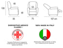 Poltrona Alzapersona Elettrica 2 Motori 75x108x85 cm in Tessuto Dispositivo Medico 1 Marrone