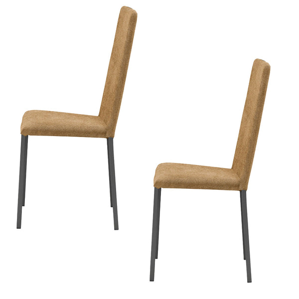 Set 2 sedie Imbottite 45x50x96 cm in Tessuto Ddenver Betty New Ambra sconto