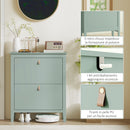 Scarpiera Slim per 14 Paia di Scarpe 80x24x95,5cm 2 Cassetti Verde   