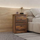Comodino 2 Cassetti Stile Rustico 40x30x56 cm Marrone  