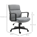 Sedia Operativa da Ufficio 60x68x92-101,5 cm in Tessuto Grigia