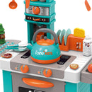 Cucina Giocattolo Bambini Luci Suoni e Bollitore Funzionante 29 Accessori Azzurro