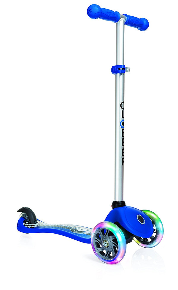 Monopattino a 3 Ruote a LED 3 Altezze Max 50Kg Globber PRIMO Fantasy Lights Up Racing Blu sconto