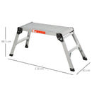 Piattaforma da Lavoro Pieghevole in Lega d'Alluminio 109x40x50 cm 