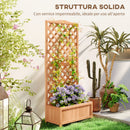 Fioriera con Traliccio per Rampicanti 76x36x170 cm con Fondo Ampio in Legno di Abete   