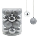 Set 24 Palle di Natale Ø7 cm Argento Alberi