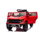 Macchina Elettrica per Bambini Ford Raptor 12V con Telecomando Bluetooth Luci LED e Tappetini Rosso