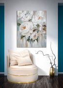 Dipinto su Tela Crem Flower 80x3,7x100 cm in Legno di Pino e Canvas Multicolor