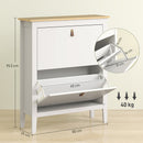 Scarpiera Slim per 14 Paia di Scarpe 80x24x95,5cm 2 Cassetti Bianco   