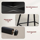 Set 2 Sgabelli da Bar 50x55x93 cm con Schienale e Poggiapiedi Rivestiti in Chenille e Gambe in Acciaio Beige      