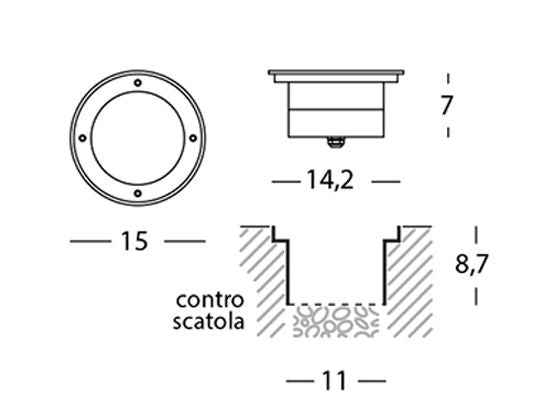 Faretto Segnapassi Calpestabile da Esterno a LED 7W Ø15 Sovil Texas Acciaio