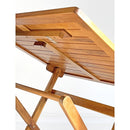 Set Tavolino e 2 Sedie Pieghevoli da Giardino in Legno con Cuscini Genova
