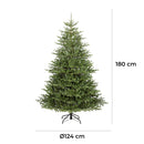 Albero di Natale Artificiale Realistico 180 cm 836 Rami Montaggio a Ombrello Verde