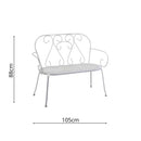 Panchina da Giardino 105x48xh88 cm in Metallo New Old Bianco