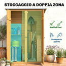 Capanno Armadio Porta Attrezzi da Giardino 115x53x156 cm con Ripiani Interni in Legno di Abete Marrone      