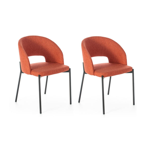Set 2 Sedie 52x55,5xH78,5 cm in Tessuto Greta Arancio online