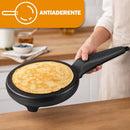 Crepiera Elettrica 700W con Manico Piastra in Alluminio Rivestimento Antiaderente Nero      