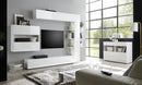 Parete Attrezzata Mobili Soggiorno Mobile TV Libreria 2 Pensili TFT Akira 1 Bianco Lucido