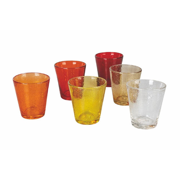 prezzo Set 6 Bicchieri Acqua Cancun Sunset in Vetro VdE Tivoli 1996 Rosso