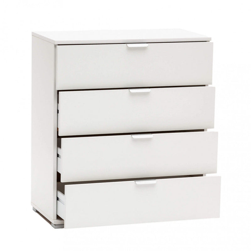 Mobiletto 4 Cassetti Bianca 75x38x85 h cm in Truciolare bilaminato Bianco