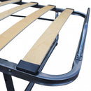 Letto Singolo Brandina Pieghevole  80x190x34 cm con Materasso H10 cm e Doghe in Legno Nero