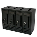 Cassette Postali 42x18x30 cm Artigian 4 Posti in Metallo Nero