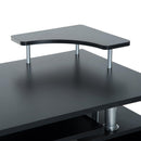 Scrivania da Ufficio Porta PC con Ripiani Tastiera Nero 120x55x85 cm 