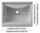Mobile Lavatoio in PVC 60x50x85cm 2 Ante Forlani Washouse Frassino