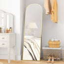 Specchio a Figura Intera da Terra 50x161,5 cm in Lega di Alluminio con Supporto Pieghevole Oro   