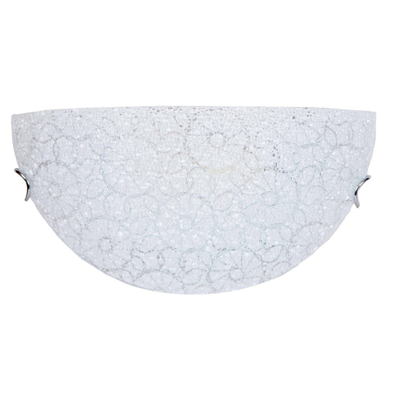 Applique 1xE27 Ganci Cromo Vetro Lastra Graniglia Bianco E-Energy Maia