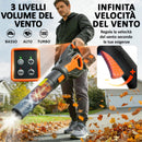 Soffiatore a Batteria 20V Motore Brushless 900W 3 Livelli Velocità Turbo Boost con Caricabatterie Arancione      
