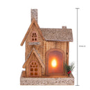 Casetta con 18 Led H34 cm in Legno