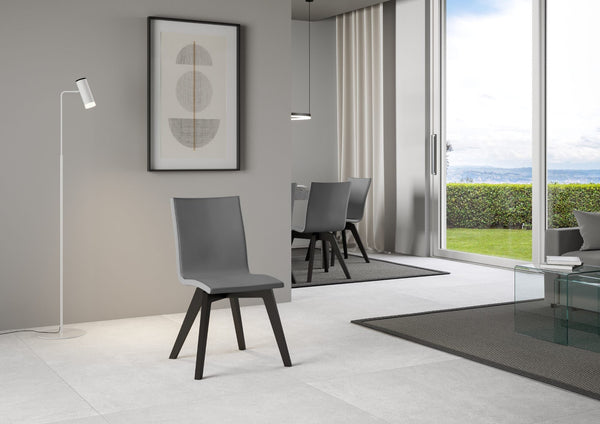 acquista Sedia 52x52x87 cm Trudy gambe Antracite in Similpelle Grigio