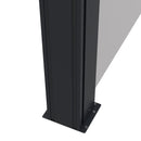Tenda Laterale Retrattile 400x180 cm con Maniglia in Metallo Alluminio e Poliestere Grigio Chiaro    