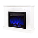 Camino Elettrico da Pavimento 85x110x27 cm Effetto Fiamma 1500W Madeira & Lorance Noce