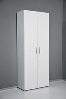 Armadio 2 Ante 5 Ripiani 69,4x36x181 cm in Truciolare Nobilitato Bianco