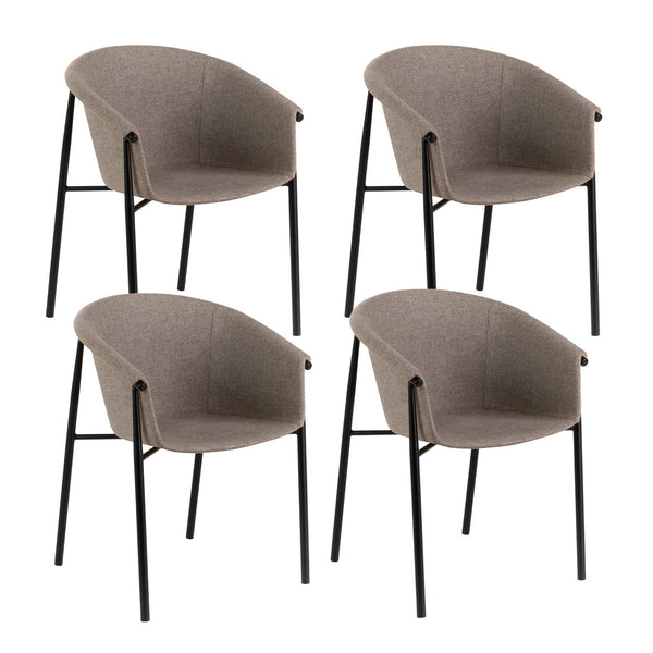 prezzo Set 4 Sedie 58x56xH79 cm in Tessuto Nari Tortora