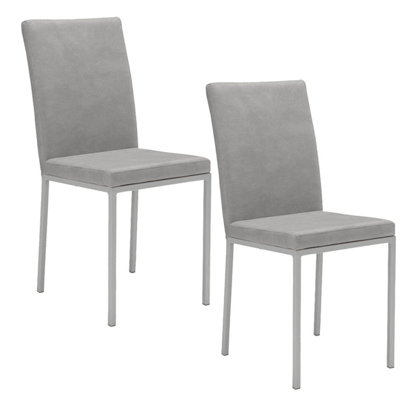 Set 2 sedie Imbottite 42x54x93 cm in Tessuto Ranger Licya Light Grey / Gambe Silver prezzo