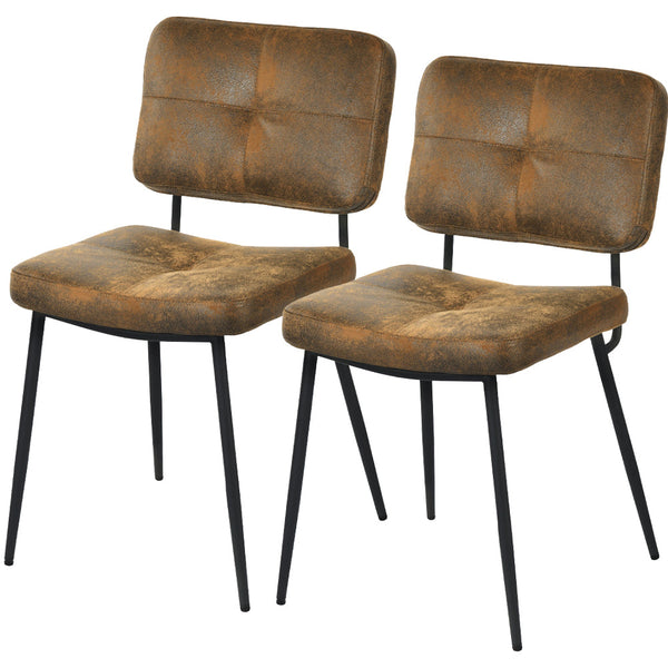 Set 2 Sedie per Sala da Pranzo Sgabelli in Pelle Scamosciata Seduta Ergonomica online