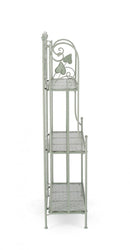 Scaffale 3 Ripiani 60x28x127 cm Harriet in Acciaio Salvia