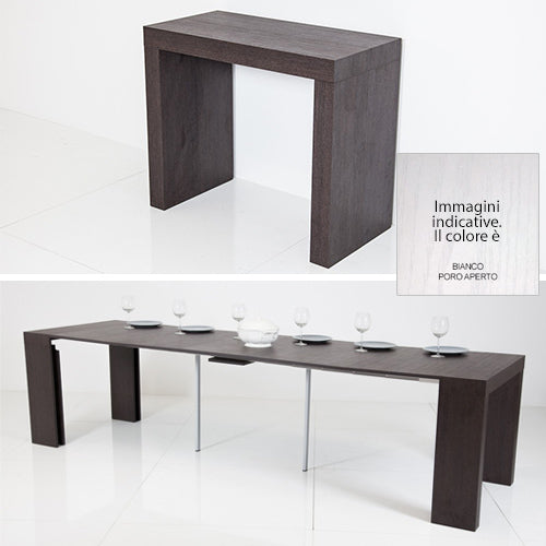 Consolle Tavolo Allungabile 45/305 Cm Bianco Poro Aperto Groupdesign Twist sconto