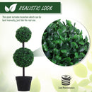 Pianta Artificiale Bosso Due Sfere Ø23x67 cm con Vaso  Verde