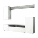 Parete Attrezzata Soggiorno Bridge 207x34x170 h cm in Truciolare bilaminato Bianco