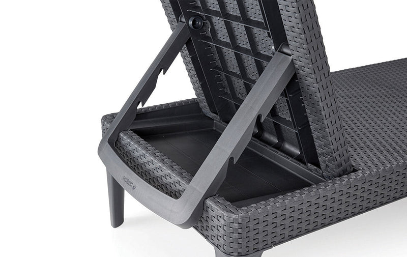 Lettino Prendisole da Giardino 187,5x58x29 cm con Cuscino in Resina Keter Jaipur Antracite