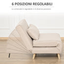 Poltrona Letto 3 in 1 con Schienale Reclinabile in 6 Posizioni 94x78x80 cm  Beige