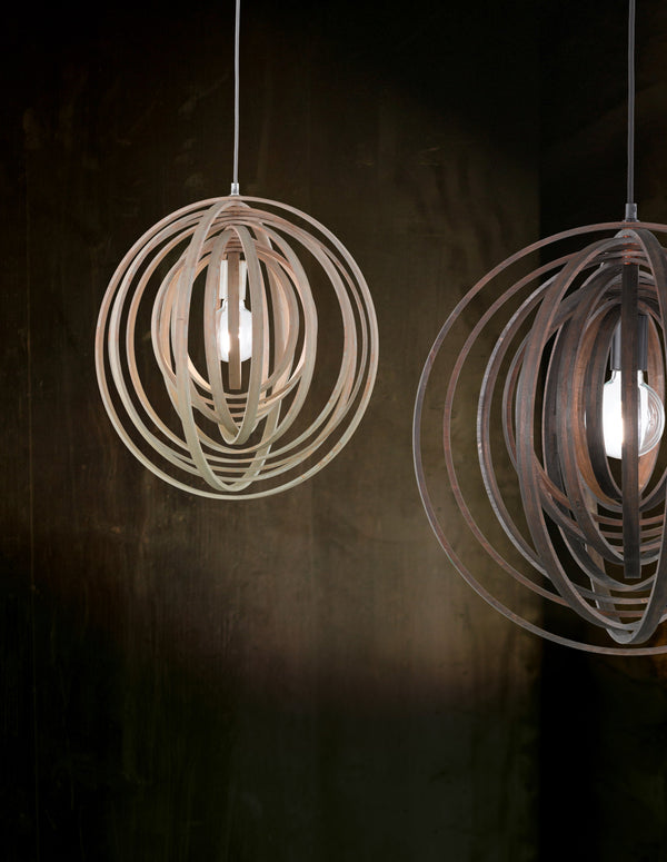 Lampada a Sospensione da Interno E27 in Legno naturale Marrone sconto