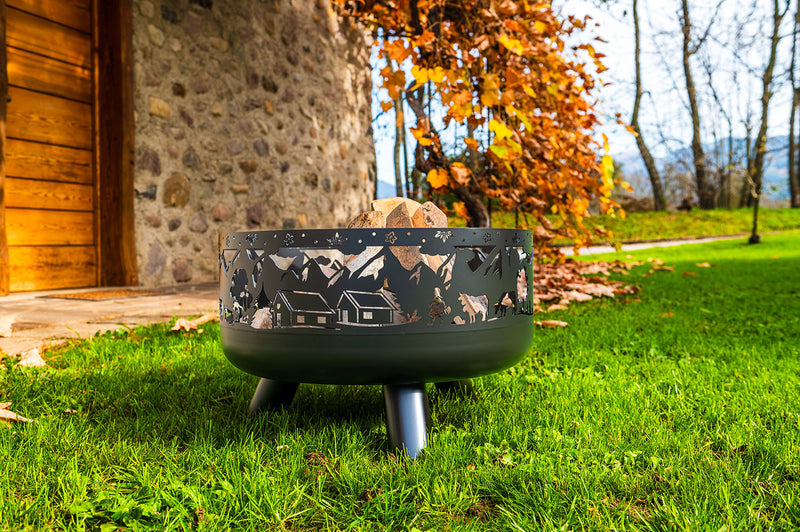 Braciere da Esterno Ø60x39 cm Soffio in Acciaio Nero Alta Temperatura